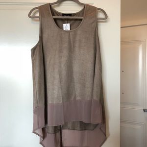 NWT Fab’rik Suede and Sheer Tank